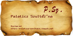 Palaticz Szultána névjegykártya